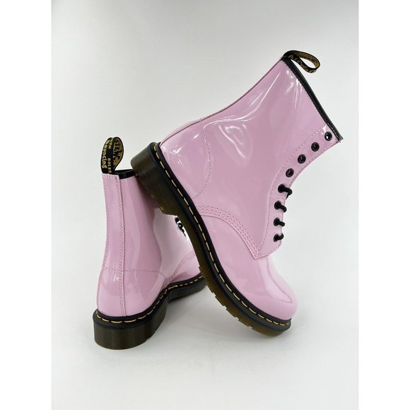 Dr Martens 1460 Pink Patent Leather Women's Size 10 Combat Boots 26425 42EU/8UK - Picture 2 of 12